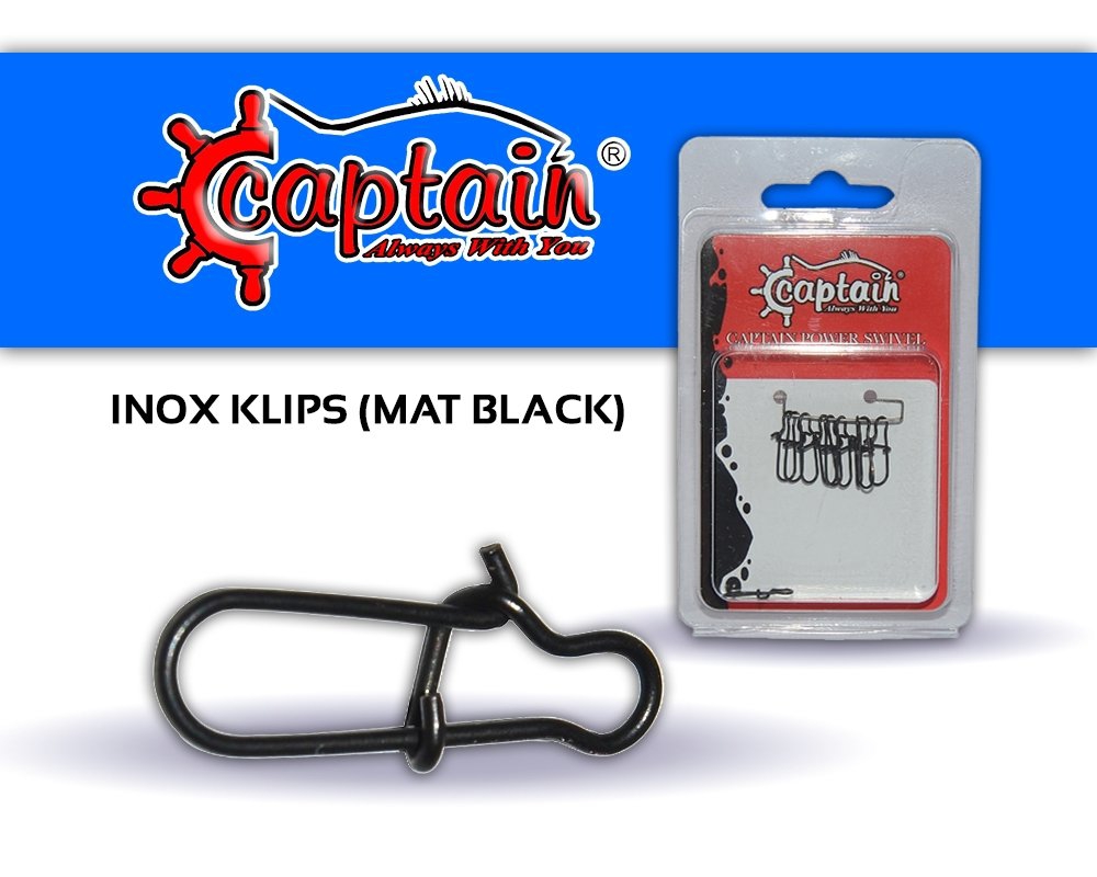 Captain%205016%20Sahte%20Balık%20Klipsi%20Snap%20İnox%2010’lu%20Paket%20Mat%20Black%20No:%200