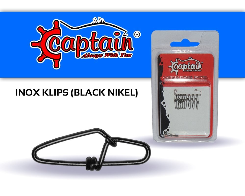 Captain%205017%20Sahte%20Balık%20Klipsi%20Snap%20Strong%2010%20Adet%20Paket%20Black%20Nikel