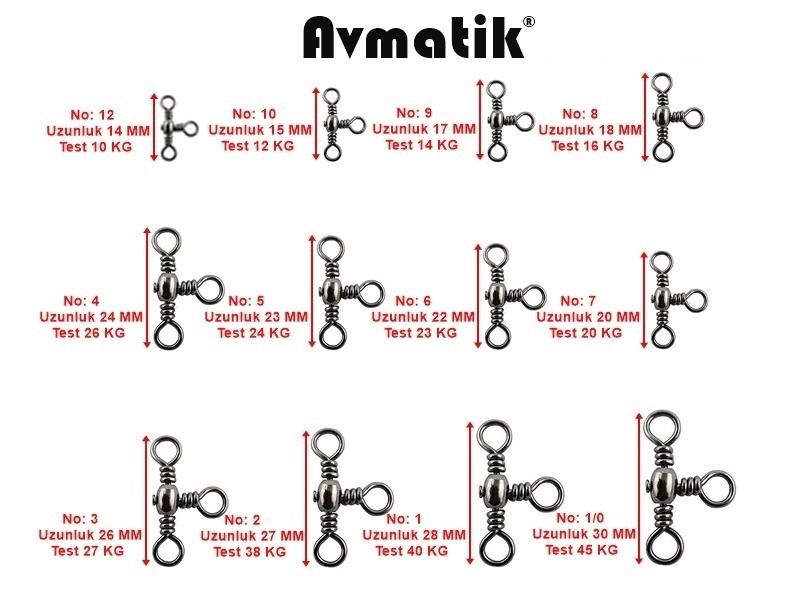 Avmatik%20Swivel%20T%20Üçlü%20Fırdöndü%2010%20Adet%20No:%201/0