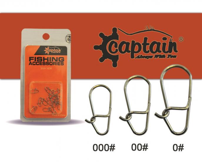 Captain 5018 Sahte Balık Klipsi Snap Oval 15 Adet Paket Nikel No: 000