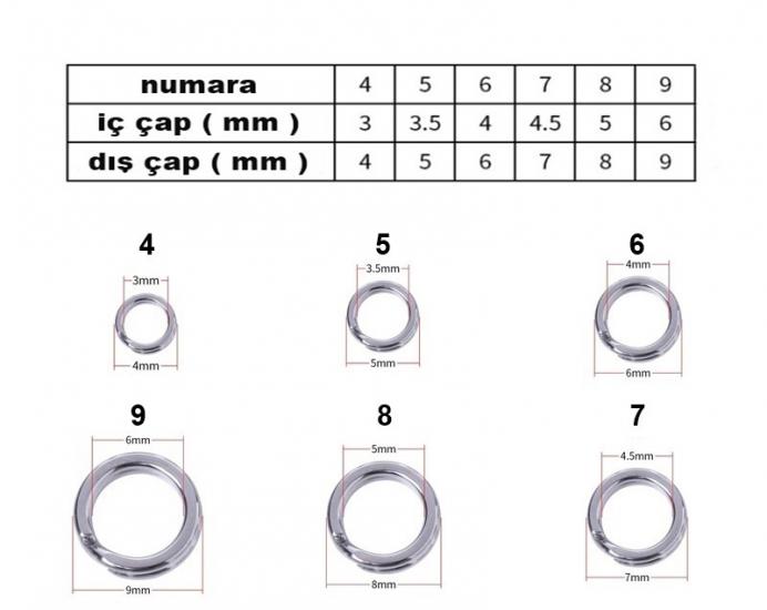 Avmatik Split Ring 10 Adet ( Halka ) 9 mm
